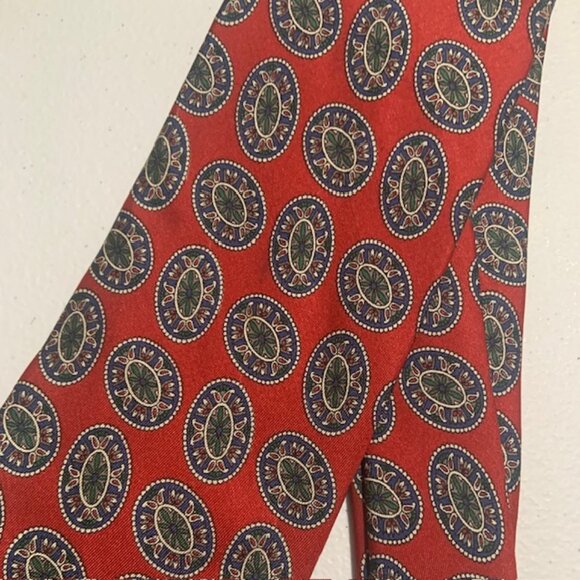 Jos. A. Bank Executive Collection Silk Tie - Red Medallion/Paisley - Picture 3 of 5